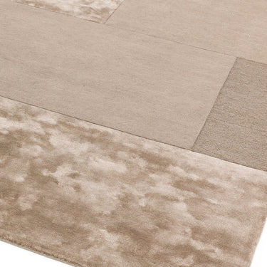 Asiatic London Tate Blocks Sand Beige Natural Hand-Carved Wool Viscose Geometric Rug