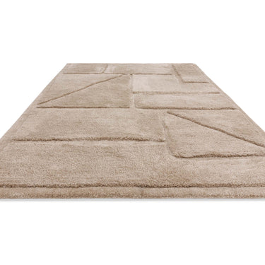 Asiatic London Horizon Sand Cotton Abstract Geometric Textured Rug