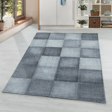 Ayyildiz Ottowa 4202 Squared Blocks Design Grey Jute Polypropylene Abstract Geometric Rug 120x170 cm