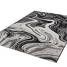 Patio PAT19, PAT20 Marble Indoor Outdoor Rug in Black Grey - Medium 120x170 cm (4'x5'6")