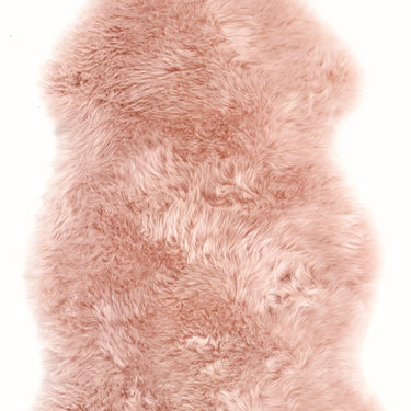 Origins Genuine Animal Fur Soft Adobe Rose Pink Wool Sheepskin Shaggy Textured Rug