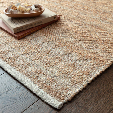 Asher Hand Woven Jute Cotton Tribal Pattern Natural Rug