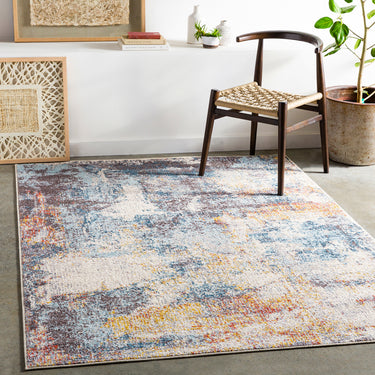 Ankara AKR2318 Blue Multi Area Polypropylene Abstract Scandi Rug