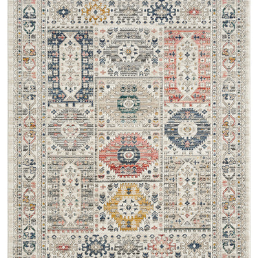 URCO Nova Ella Cream Polypropylene Traditional Vintage Bordered Rug