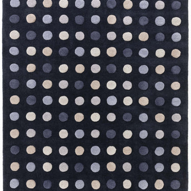 Asiatic London Dotty 3D Spotty Tufted Navy Blue Hand-Carved Wool Viscose Cotton Rug