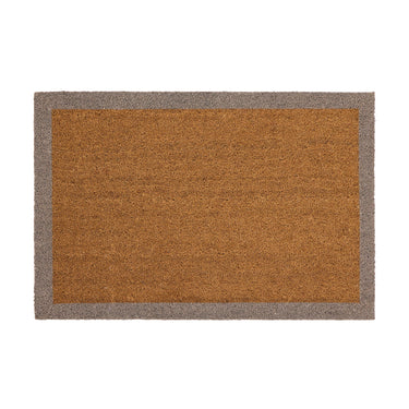 My Printed Coir Border Taupe Indoor Outdoor Non-Slip Bordered Doormat
