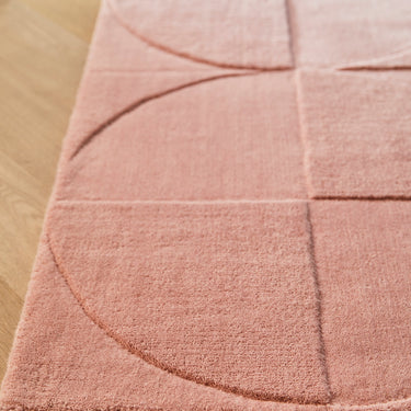 Origins Penny 3D Blush Pink Hand-Carved Wool Geometric Rug
