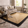 Origins Border Natural Braid Stitched Black Indoor Outdoor Handmade Jute Braided Rug - Small 80x150 cm (2'6"x5')