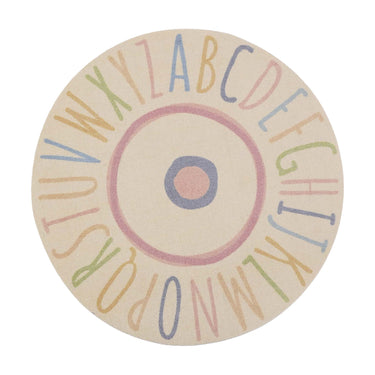My Play Alphabet Educational Kids Washable Non-Slip Bordered Round Rug