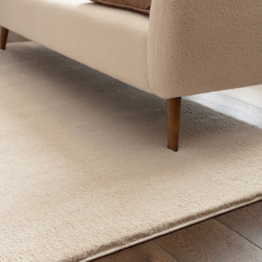 Asiatic London Como Ultra Soft Silky High Shine Velvety Ivory Jute Shaggy Textured Rug