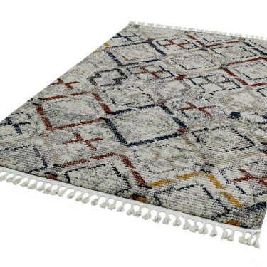 Cyrus CY10 Beni Traditional Nomadic Moroccan Tribal Berber Style Fringed Soft Rug in Multi Small Size 80 x 150 cm