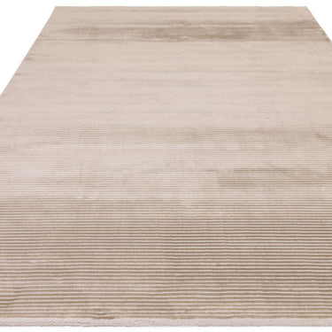 Asiatic London Kuza Stripe Soft Silky Velvety Beige Polypropylene Abstract Textured Distressed Rug