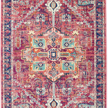 Origins Granada Traditional Bordered Rug & Hallway Runner in Ruby