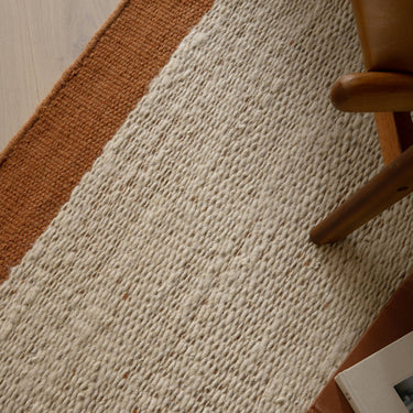 Asiatic London Lima Natural Weaves Rust Contrasting Edge Hand-Woven Wool Cotton Textured Rug