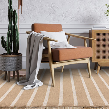 Global Stripe Flatweave Jute Rug in Beige Cream Natural Rug