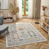 Nova Ella Cream Polypropylene Traditional Vintage Bordered Rug - Small 80x150 cm (2'6"x5')