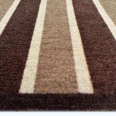 My Nylon Pattern Chocolate Stripe Washable Non-Slip Striped Rug 50x75 cm