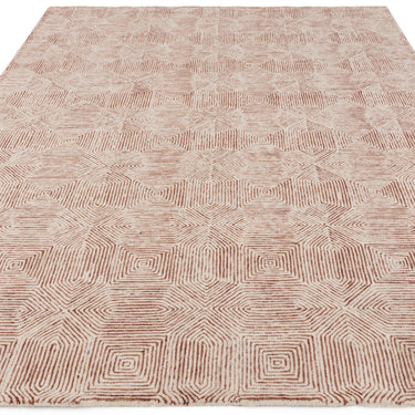 Asiatic London Camden Tufted Kaleidescope Terracotta Wool Viscose Geometric Textured Rug
