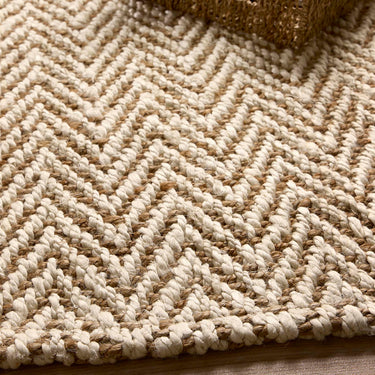 Origins Handmade Braid Stitched Natural Cream Jute Herringbone Rug, Runner or Doormat
