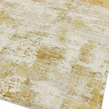 Gatsby Modern Abstract Shiny Viscose High Quality Hand Woven Autumn Yellow Gold Rug