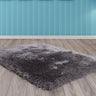 URCO Mayfair High Pile Luxurious Silver Shaggy Modern Plain Rug - Small 80x150 cm (2'6"x5')