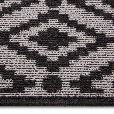 My Stain Resistant Ikat Charcoal Washable Non-Slip Polypropylene Bordered Doormat