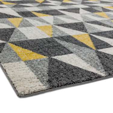Nova NV01 Flag Geometric Modern Rug in Grey Yellow