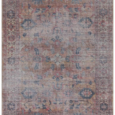 Kaya Sima KY06 Traditional Classic Persian Floral Flatweave Washable Rug in Red Blue