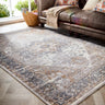 Origins Alexandra Cream Grey Medallion Polypropylene Persian Oriental Traditional Rug 80x150 cm - Small 80x150 cm (2'6"x5')