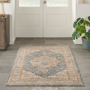 Nourison Sahar SHR06 Classic Ivory Blue Persian Traditional Vintage Floral Rug