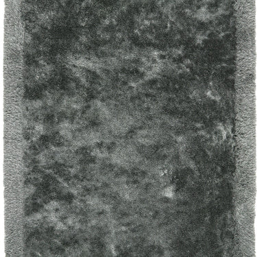 Origins Shimmer Silky Tufted Border Fluffy Shag Charcoal Grey Shaggy Bordered Modern Rug