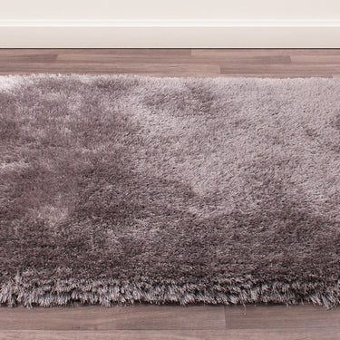 URCO Mayfair High Pile Luxurious Silver Shaggy Modern Plain Rug