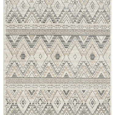 Delta Omega Cream Bohomian Tribal Geometric Motifs Rug