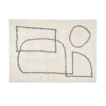 Origins Artisan Picasso Art Design Soft Shaggy White/Grey Rug