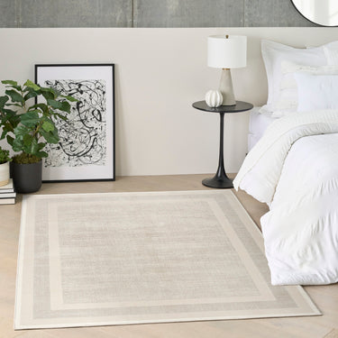 Grand Street GRN05 Silky Ivory Taupe By Abstract Textured Modern Rug