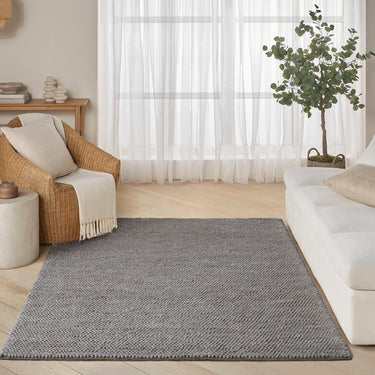 DKNY Pure Knots DKP01 Hand Made Plush Chunky Loop Texture Grey Rug