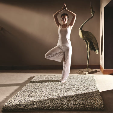 Maine Oyster Tubular Pile Rug Hand-Woven with New Zealand & European Wools, Thick Luxurious Soft Pile, Contemporary Natural Style for Modern & Traditional Interiors - Medium