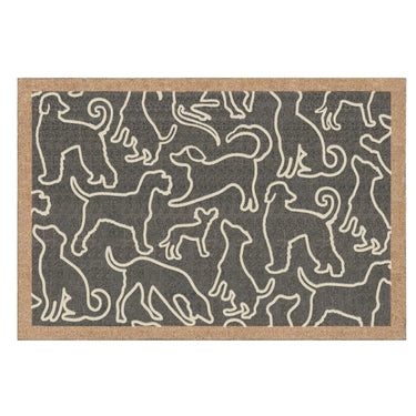 Howler and Scratch Pet Patterned Outlined Dogs Washable Non-Slip Rug 50x75 cm