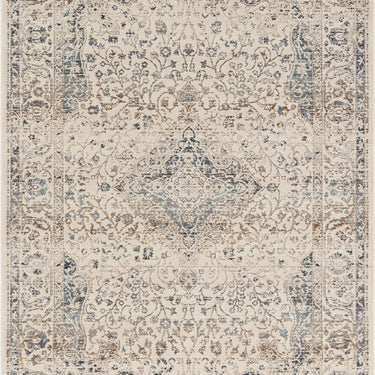 Nourison Kashan VKA14 Medallion Ivory Polypropylene Traditional Vintage Floral Rug