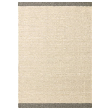 Asiatic London Lima Natural Weaves Grey Contrasting Edge Hand-Woven Wool Cotton Textured Rug