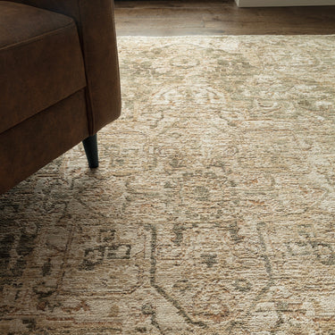 Asiatic London Heriz HE02 Serapi Green Traditional Vintage Textured Medallion Hallway Runner Rug