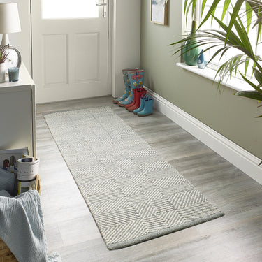 Origins Estelle Wool Flatweave Hand Woven Rug in Sky Grey