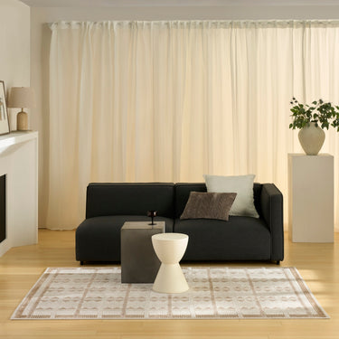 Nourison Nordic NRC06 Scandinavian Design Taupe Geometric Textured Rug
