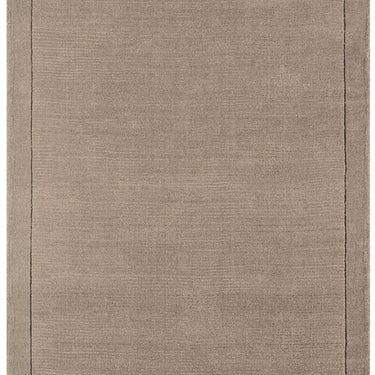 York 100% Wool Rug for Living Room Bedroom Hand Made Modern Plain Bordered Rug in Taupe