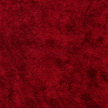 Boston Plain Thick Soft Fluffy Plush Silky Sparkle Shaggy Rug Round in Red