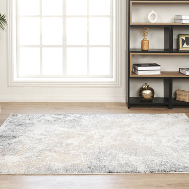 Consept Looms New Legacy LEG23 Cream Blue Cotton Abstract Modern Rug