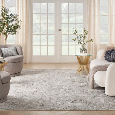 Glitz GLZ20 Silky Shimmer Grey Multi By Abstract Textured Modern Hallway Runner Rug