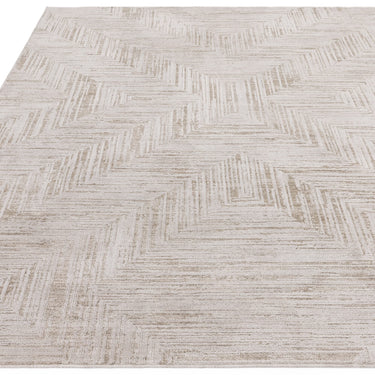 Asiatic London Anders AN12 Charm Chevron Shimmer Beige Natural Abstract Geometric Textured Boho Rug