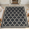 New Terrace Spanish Tile Black Indoor Outdoor Polypropylene Geometric Rug - Small 80x150 cm (2'6"x5')