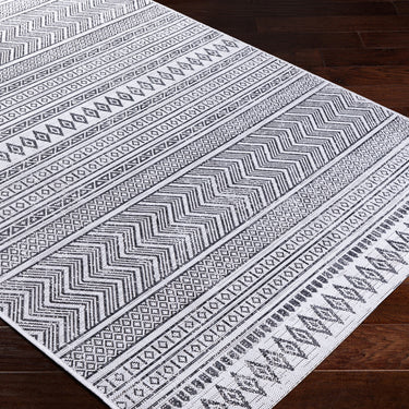 Eagean Tribal EAG2345 Design Black White Indoor Outdoor Washable Polypropylene Geometric Rug